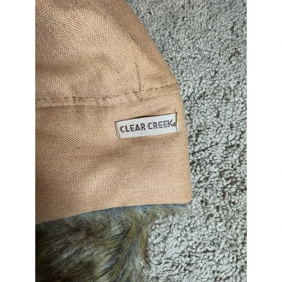 Clear Creek Trapper Aviator Hat Warm Faux Fur Brown Adjustable Chin Strap - Picture 2 of 6